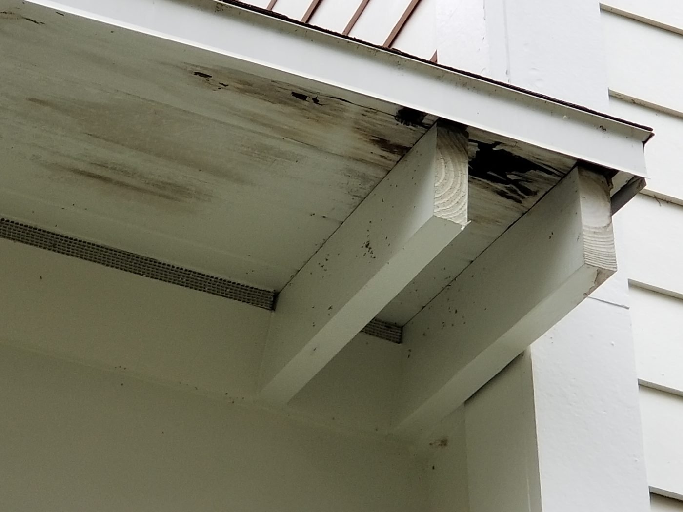 Close-up of a roofing detail during a Florida home inspection